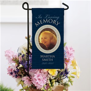 Personalized In Loving Memory Mini Photo Garden Sympathy Flag by Gifts For You Now