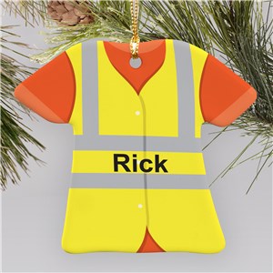 Personalized Ceramic Construction Worker Christmas Ornament by Gifts For You Now