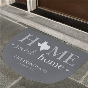 Personalized Home Sweet Home Half Moon Doormat by Gifts For You Now