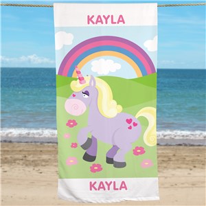 Personalized Unicorn Beach Towel by Gifts For You Now