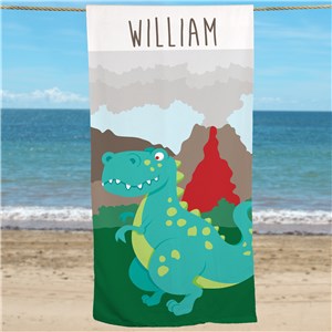 Personalized Dinosaur Beach Towel by Gifts For You Now