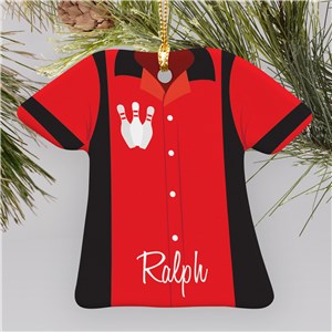 Personalized Bowling Shirt Christmas Ornament by Gifts For You Now