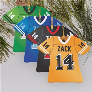 Personalized Football Jersey Holiday Christmas Ornament by Gifts For You Now