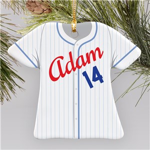 Personalized Baseball Jersey Holiday Christmas Ornament by Gifts For You Now