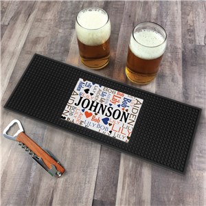 Personalized Family Word Art Bar Mat by Gifts For You Now