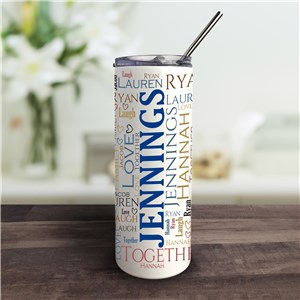 Personalized Word Art Tumbler with Straw by Gifts For You Now