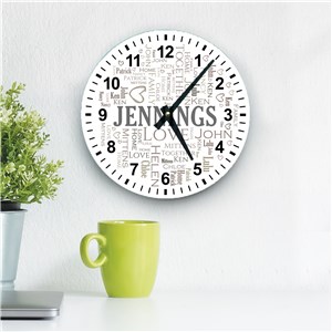 Personalized Word Art Wall Clock by Gifts For You Now