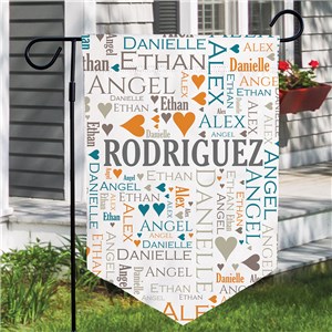 Personalized Family Word Art Pennant Garden Flag by Gifts For You Now