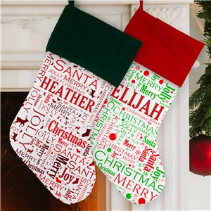 Image of Christmas Word-Art Stocking