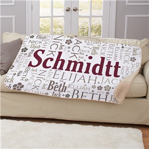 Personalized Family Word-Art Sherpa by Gifts For You Now