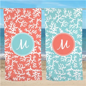 Coral Personalized Beach Towel by Gifts For You Now