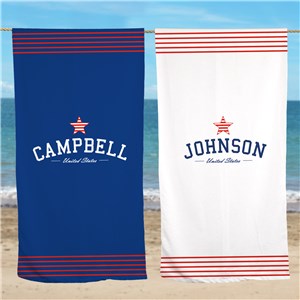 Personalized American Pride Beach Towel by Gifts For You Now