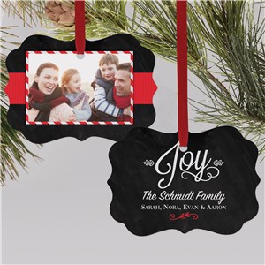 Personalized Christmas Joy Double Sided Photo Christmas Ornament by Gifts For You Now