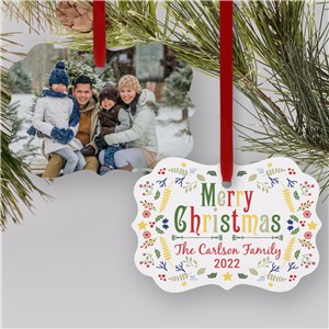 Personalized Festive Christmas Photo Double Sided Christmas Ornament by Gifts For You Now