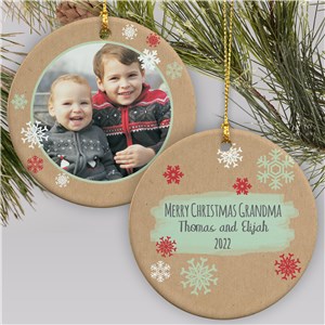 Photo Christmas Ornament with Personalized Message by Gifts For You Now