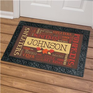 Image of Fall Word-Art Welcome Doormat