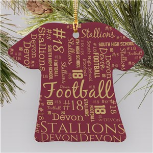 Personalized School Spirit Word-Art Christmas Ornament by Gifts For You Now