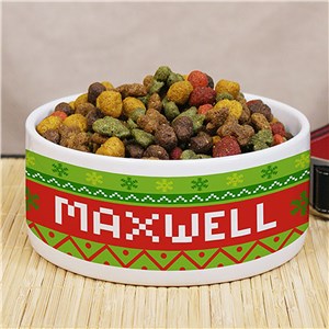 Personalized Dog Christmas Pet Food Bowl by Gifts For You Now