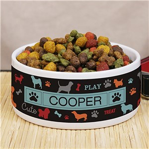 Personalized All Breeds Pet Bowl - Gray - Small by Gifts For You Now