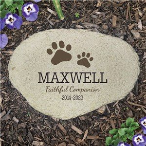 Personalized Pet Memorial Flat Garden Stone by Gifts For You Now