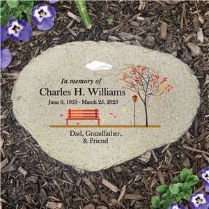 Personalized Empty Bench Memorial Flat Garden Stone by Gifts For You Now