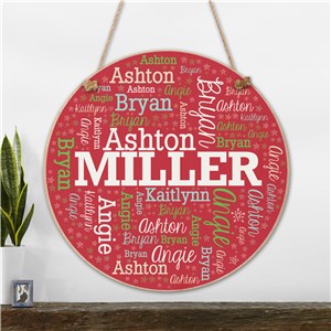 Personalized Holiday Word Art Hanging Wall Sign by Gifts For You Now