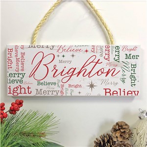 Personalized Holiday Star Word-Art Rope Hanging Sign by Gifts For You Now