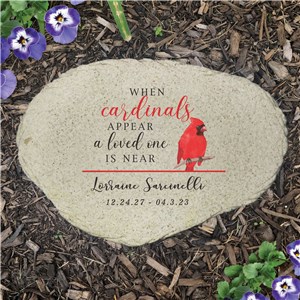 Personalized Memorial Cardinal Flat Garden Stone by Gifts For You Now