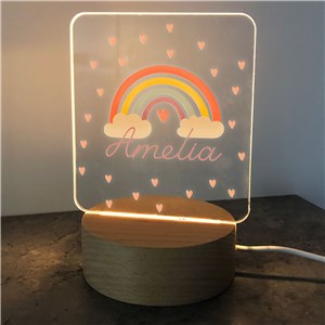 Personalized Rainbow & Hearts Square Custom LED Sign by Gifts For You Now