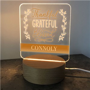 Personalized Thankful Grateful Blessed Square LED Sign by Gifts For You Now