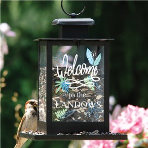 Personalized Welcome Floral Leaves Bird Feeder by Gifts For You Now