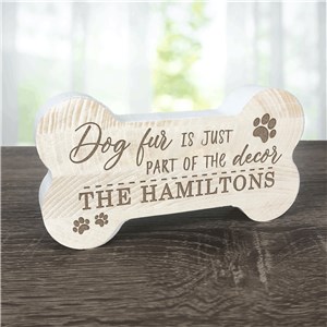 Personalized Engraved Dog Fur Decor Dog Bone Sign by Gifts For You Now