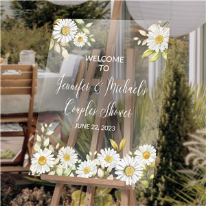Personalized Daisies with Leaves Acrylic Sign by Gifts For You Now