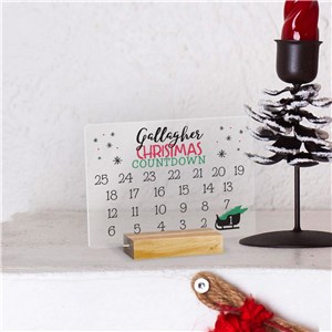 Personalized Countdown to Christmas Acrylic Tabletop Sign by Gifts For You Now