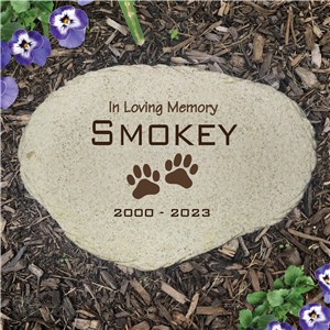 Personalized Pet Memorial In Loving Memory Flat Garden Stone by Gifts For You Now