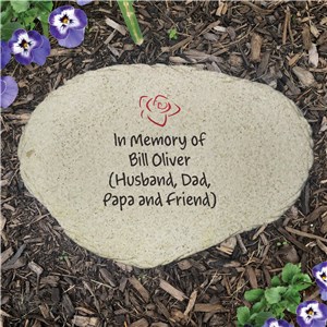 Personalized Any Message Memorial Flat Garden Stone by Gifts For You Now