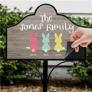 Colorful Bunny Family Personalized Magnetic Sign by Gifts For You Now