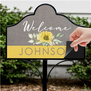 Personalized Sunflower Welcome Magnetic Sign by Gifts For You Now