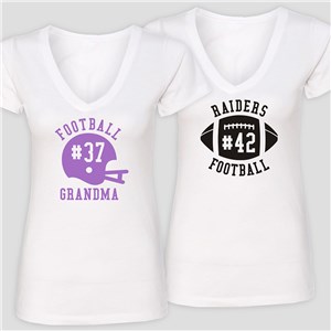 Image of Personalized Team Spirit White V-Neck T-Shirt