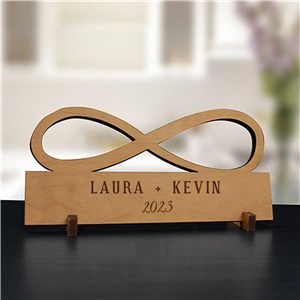 Personalized Engraved Infinity Wood Plaque by Gifts For You Now