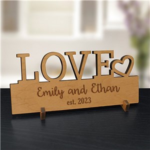 Personalized Engraved LOVE Wood Plaque by Gifts For You Now
