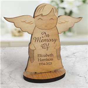 Personalized Engraved In Memory Of Wooden Angel With Stand by Gifts For You Now