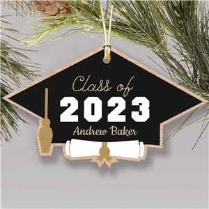 Personalized Grad Cap Wood Christmas Ornament by Gifts For You Now