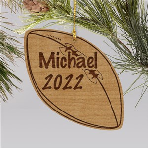 Personalized Football Wooden Christmas Ornament by Gifts For You Now