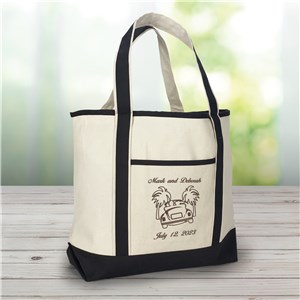 Personalized Embroidered Honeymoon Beach Tote Bag by Gifts For You Now