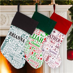 Personalized Christmas Word-Art Stocking by Gifts For You Now