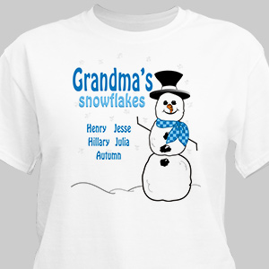 Image of Personalized Grandma's Snowflakes T-Shirt
