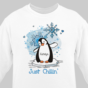 Just Chillin' Penguin Personalized Sweatshirt | Personalized Christmas Shirt