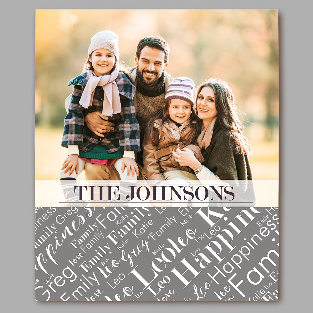 Personalized Family Photo Word-Art 14x11 Vertical Canvas | Photo Art