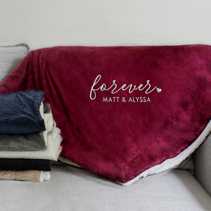 Embroidered Forever Sherpa Blanket | Personalized Sherpa Blanket